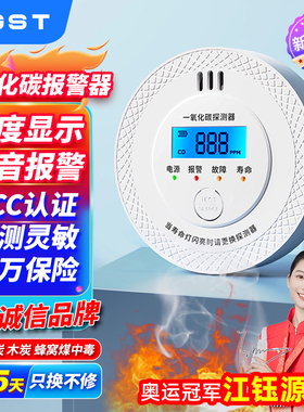 PGST一氧化碳报警器家用煤烟煤炭室内预防CO中毒浓度检测仪3C认证