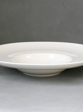11英寸意粉盘j 唐山纯白色酒店骨瓷器西餐具 宽边无铅釉