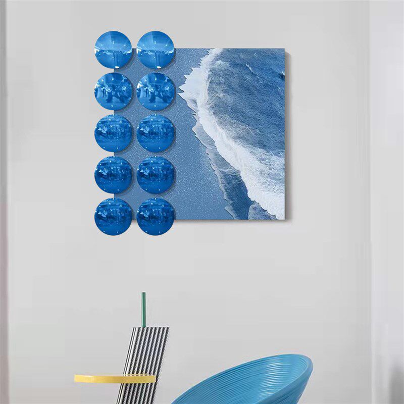 现代轻奢纯手绘油画3pD立体亚克力球面抽象装饰画客厅沙发背景墙
