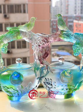 琉璃摆件创意g家居饰品送闺蜜朋友同事姐姐哥哥的结婚礼物欢喜壶