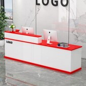 吧台收银台公司前台接待台店铺小C型收银桌干洗店吧台柜台简约现