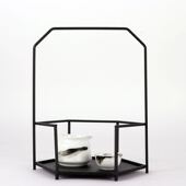 新中式 项目饰 样板房客厅五金烤漆t托盘摆件高级酒店餐厅古典软装