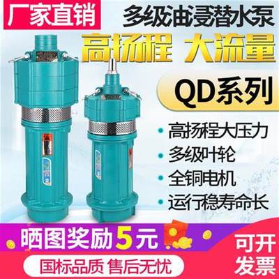 QD多级潜水泵高扬程工地水泵深井小老鼠家用220V抽水灌溉电泵380V