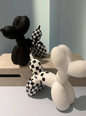 摆件气球狗家居创意品装饰客厅黑白树脂软装轻奢摆U设饰品现代柜