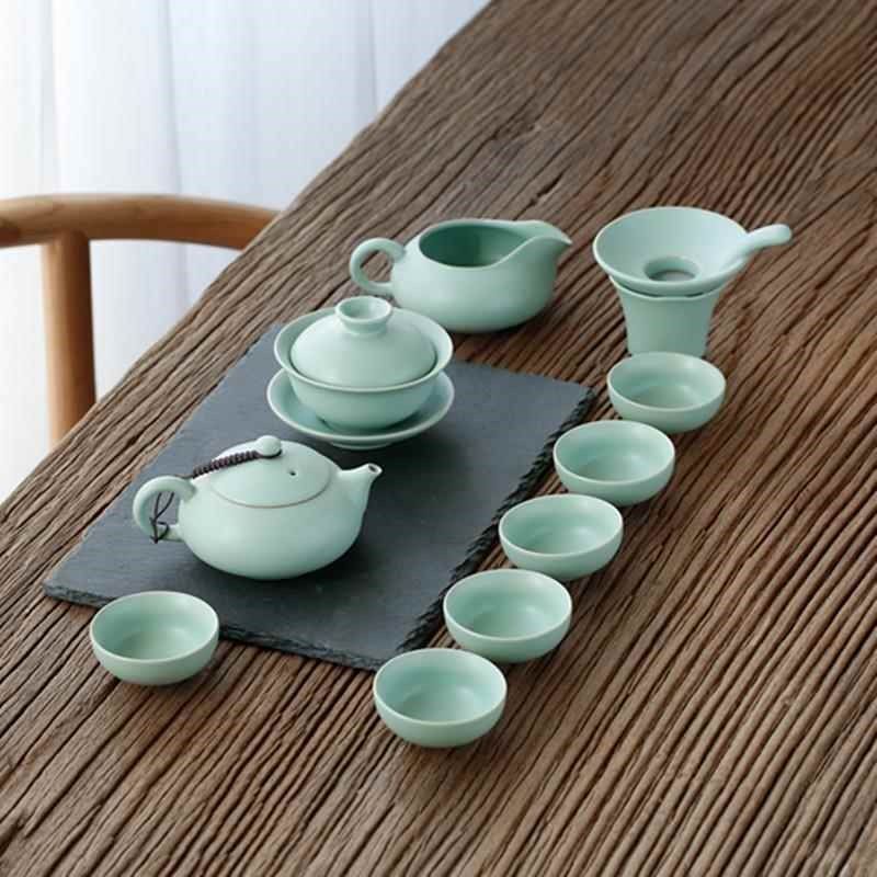 新款宁盖不凡汝窑茶具套装冰裂片可家用功夫茶Q具陶瓷茶壶开碗茶,餐饮具,功夫茶具,淘宝优惠券,粉丝福利购,淘宝优惠卷