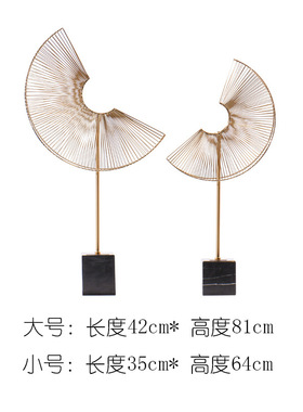 欧式金属几何玄关摆件现代样板间客厅铁L艺软装办公室端景台饰品