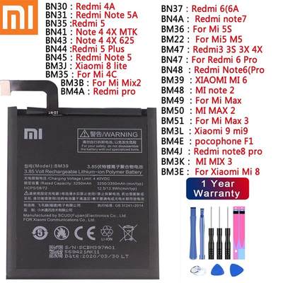 Xiao mi Original Battery  Redmi 3S 4A 5 5 Plus 6A 6 pro note