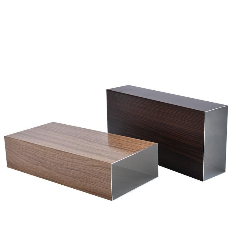 新品新品厂木纹铝方管铝方通悬吊式天花J板铝合金四方管屏风隔断