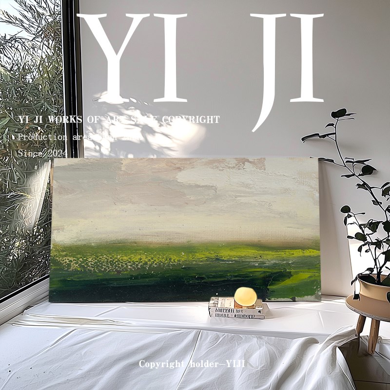 Yj。艺术原创手绘淡水河谷现w代简约抽象装饰画无障碍豪华酒吧质图片