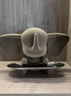 轻奢小飞象d托盘摆件入门入户鞋柜玄关钥匙收纳装饰品客厅乔迁礼