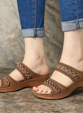 Womens sandals car lsine lightweight large size retro slope