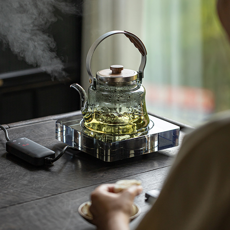 耐热玻璃黑晶炉煮茶器围炉茶壶家B用水晶电热煮茶炉花茶烧水壶泡