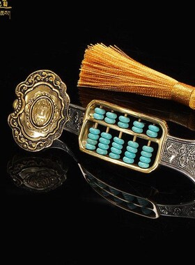 铜制如意a算盘工艺品挂件手把件民族风小挂件文玩铜器招财覆古摆