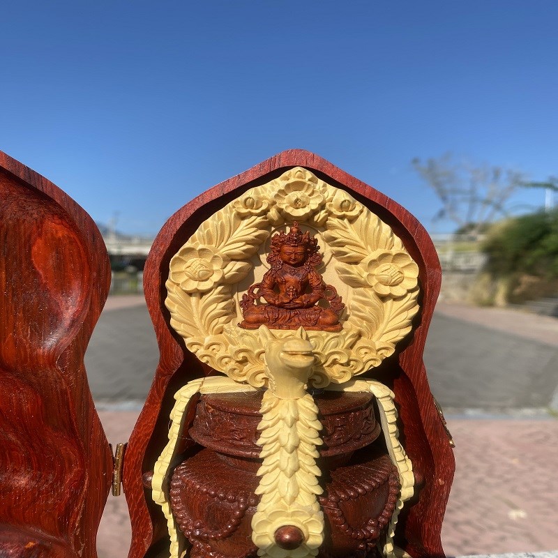 黄杨木雕红木长寿宝o瓶朵玛藏佛密宗实木创意红木装饰工艺品