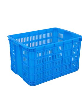 鸣固加厚蓝色塑料筐周转筐快递物流框755F筐外800*570*500mm