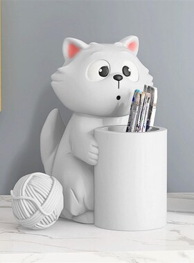极速Resin Pen Holder Organizer DecoEration Cat Statue Sculpt