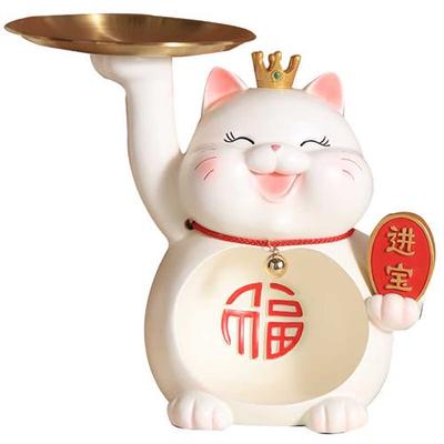 极速招财猫入户门钥匙收纳玄w关摆件置物架客厅家居装饰品乔迁新
