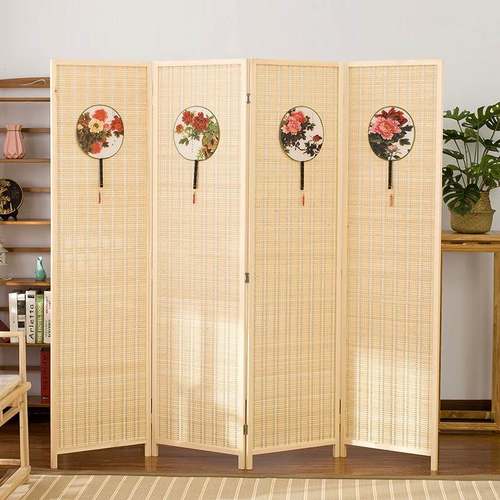 极速家用c隔断卫生间客厅门口入户中式木质卧室折叠推拉移动屏风