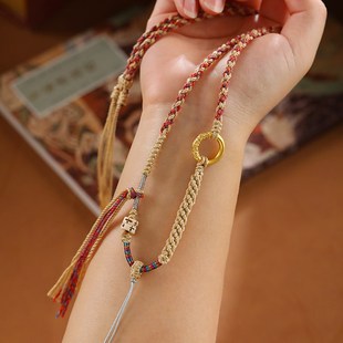 极速手搓棉线项链绳m藏式蜜蜡佛牌绳子民族风唐卡吊坠挂绳男女配