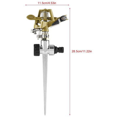 极速4Pcs Metal Pulsating Sprinzkler 360 Degree Rotation Lawn