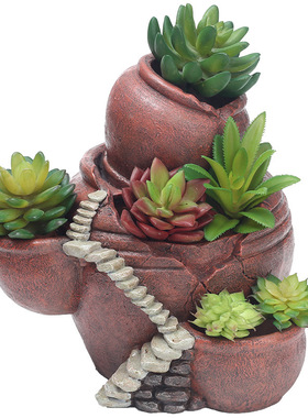 极速如果创意时光花园盆t栽微景观多肉树脂花盆家居园艺盆景摆件