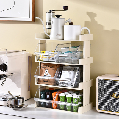 极速餐桌置物架桌面茶包收纳盒零食茶H叶整理盒办公室茶水间咖啡