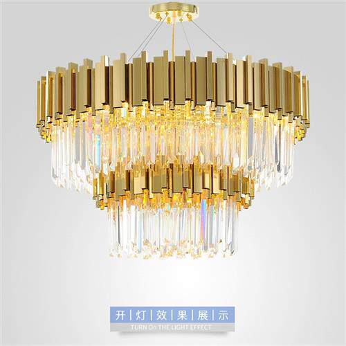 北欧吊灯豪华双层LED客厅水晶灯卧室样板房灯具厂家现货