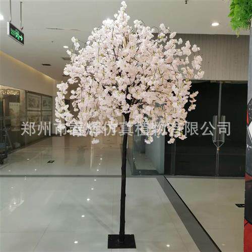 仿真花假花装饰真杆樱花树盆栽垂钓樱花枝婚庆婚礼假樱花树