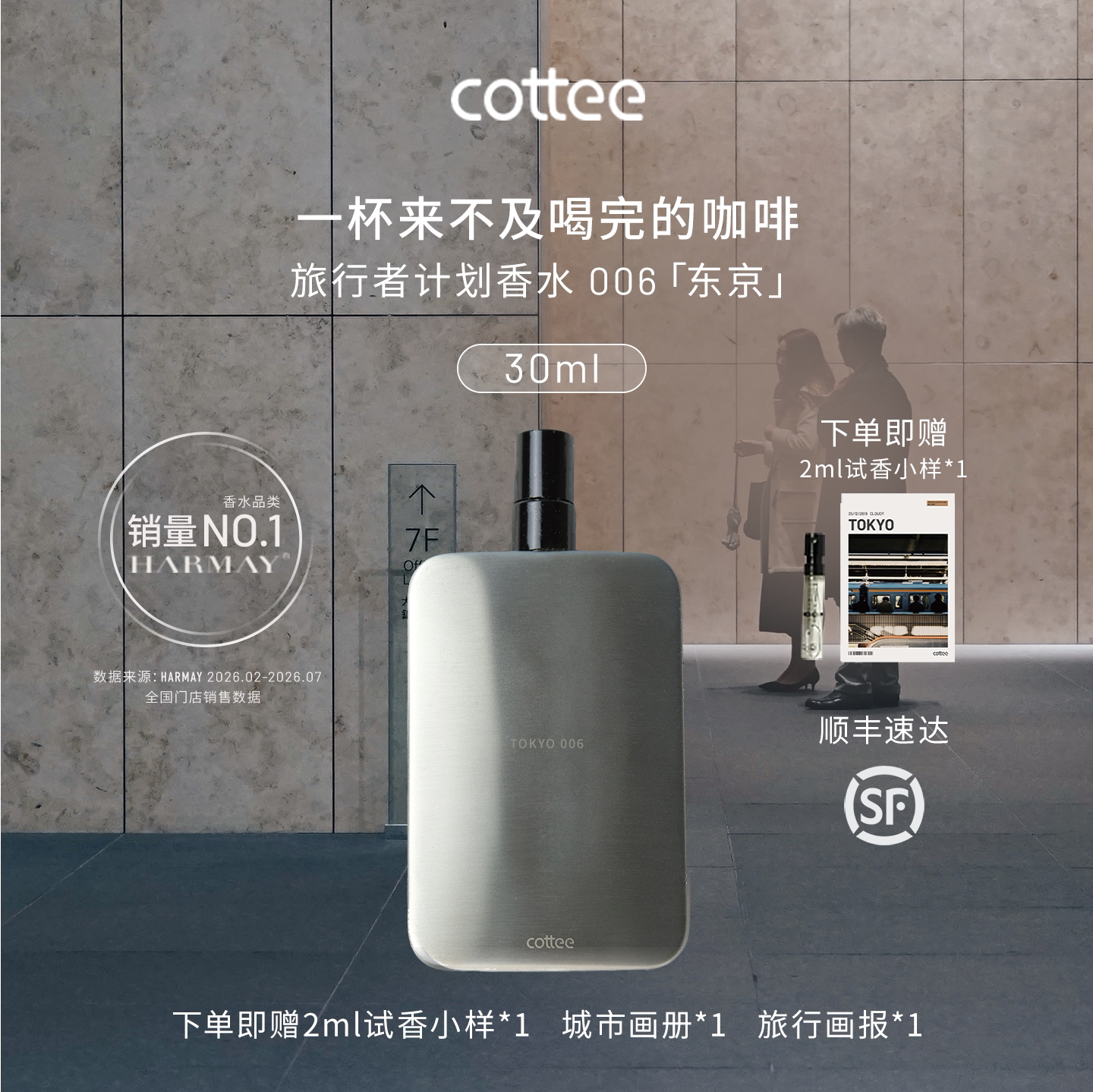 【话梅香水品类TOP】cottee 旅行者计划香水小酒壶造型006东京