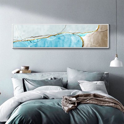 1555现代卧室床头挂画横幅主卧背景墙装饰画P客厅北欧风格抽象壁