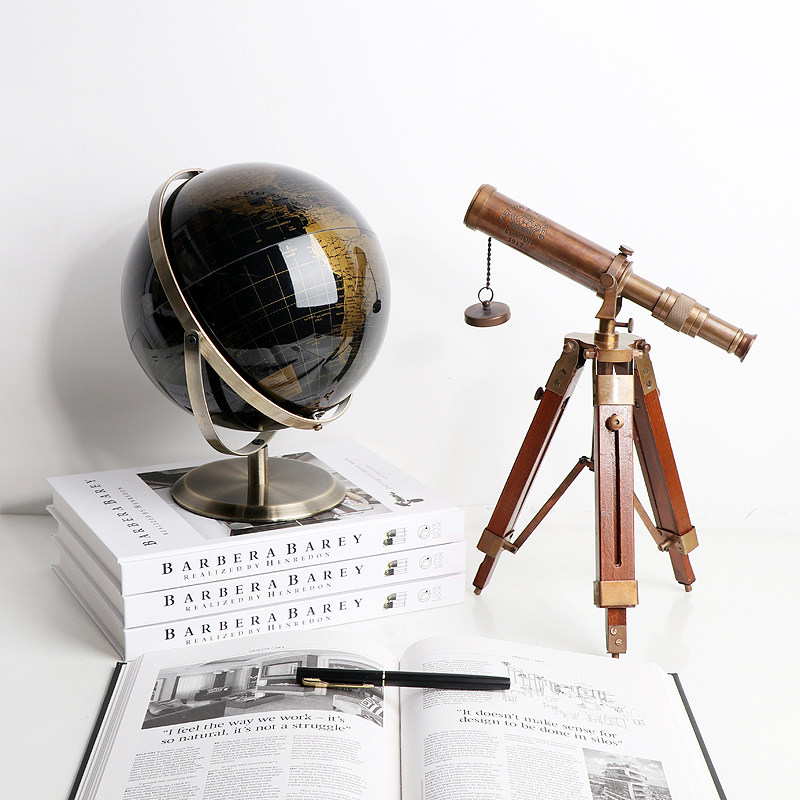 欧式地球仪摆件美式现代风格书房书桌面摆件装饰品样X板房家居饰