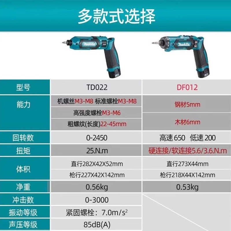 锂电螺丝刀DF012/TDt022充电式家用冲击多功能电钻7.2V起子机