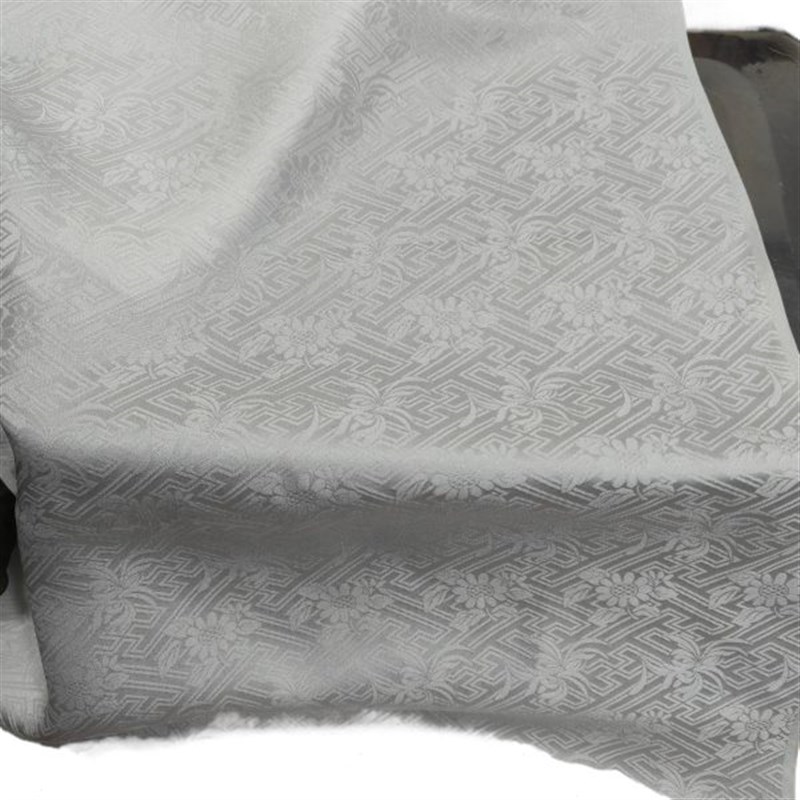 正绢真丝布料 珍珠白丝r绸缎面 万字纹提花斜织尖货桑蚕丝耐造斜