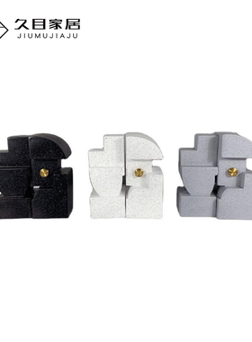 现代极简约d样板间客厅书房酒柜博古架树脂书挡书靠书立装饰品摆