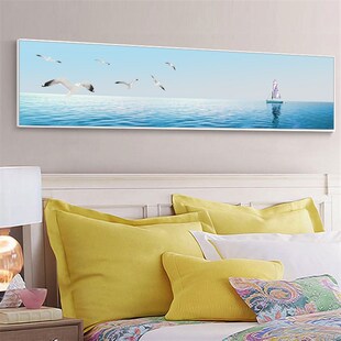 657地中海装 饰画卧室床头画沙发D背景墙画客厅挂画海景画酒店壁画