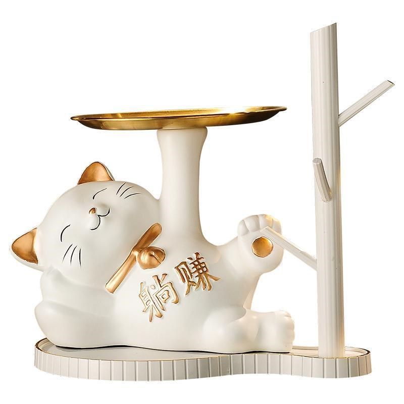 钥匙收纳玄关摆件寓意好的玄关A鞋柜摆饰品进门钥匙托盘招财猫厂,家居饰品,装饰摆件,淘宝优惠券,粉丝福利购,淘宝优惠卷