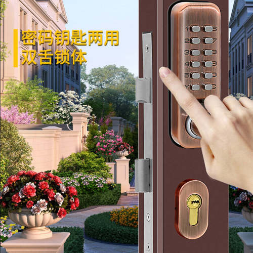 极速新品双面庭院门i机械密码锁大门锁户K外铁艺门密码锁防盗门防