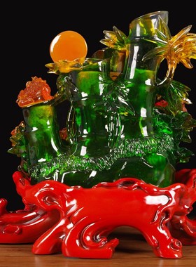 财富节节高招财竹子摆件办公室y桌面酒柜客厅家居装饰品开业送礼