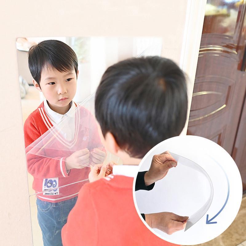 亚克力软镜子贴墙自粘高清全身镜贴片家用浴室镜面贴纸穿衣镜墙贴