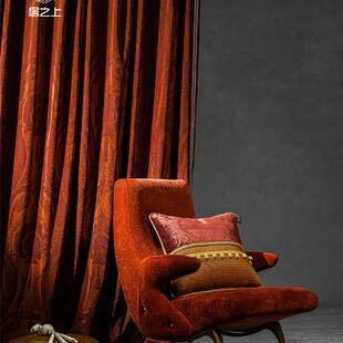 奢华风现代简约风窗帘白金汉x宫系列现代简约轻奢暗纹客厅结婚窗