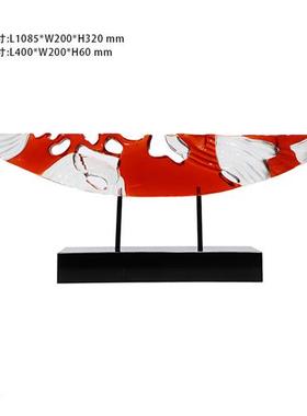 现代轻奢透明树脂雕塑售楼部酒店玄关摆件高级感抽象落地摆件定制