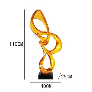 家居会所抽象雕塑陈设品摆件 透明仿琉璃工艺品简约现代时尚
