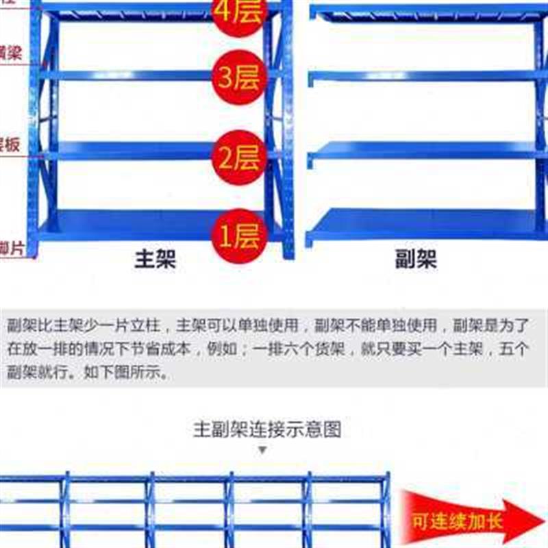 重型货架仓储置物架库房储物架展示架仓库储藏货架中型金属铁架子