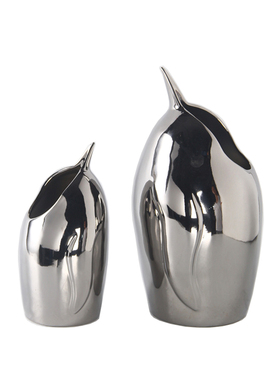 现代简约电镀银七彩陶瓷花瓶摆件样D板房间售楼部家居客厅餐桌装