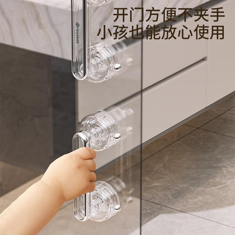 吸盘玻璃门把手免打孔卫生间推拉门E强力拉手厕所冰箱窗户柜门手