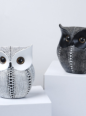 树脂猫头鹰摆件l家里客厅电视柜桌面玄关装饰工艺品
