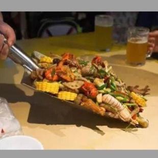 304不锈钢铲加厚大号不锈钢铁锹方锹头平头铲子餐饮上菜洋铲