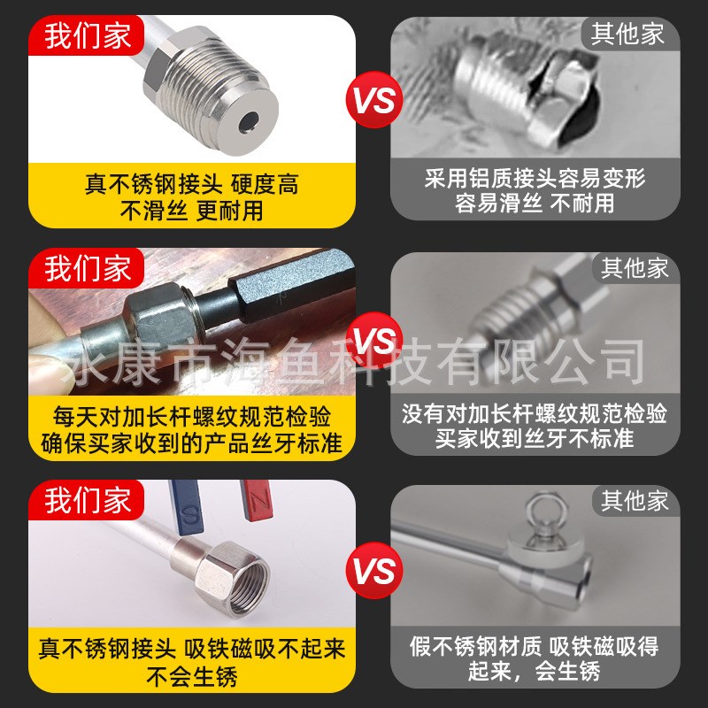 无气喷涂机加长杆防尿枪喷枪延长杆子不锈钢延长管高压喷漆机配件