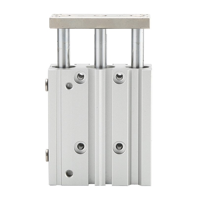 厂家直营直线轴承铜套柱塞式气缸气动元件三轴三杆薄型带导杆气缸