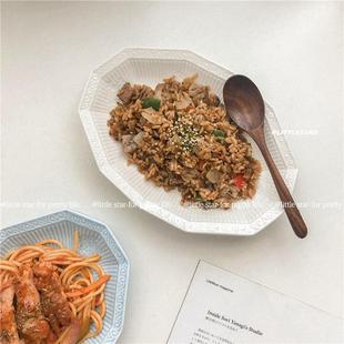 安宅小星 早餐水果陶瓷盘 复古多边形盘 椭圆甜品盘沙拉盘西餐盘